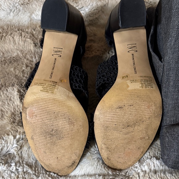 INC International Concepts Black Crochet Heels - Picture 3 of 3